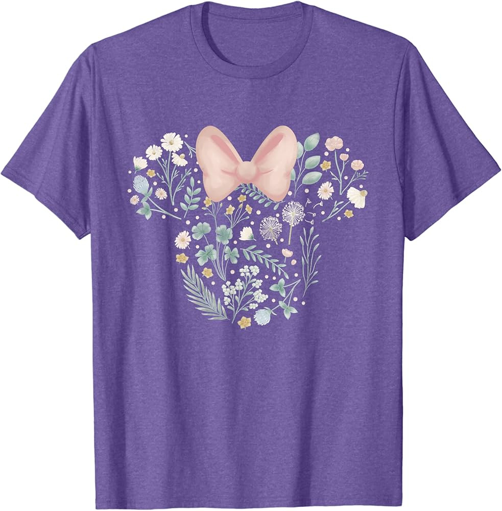 Disney Minnie Mouse Icon Spring Flowers T-Shirt | Amazon (US)