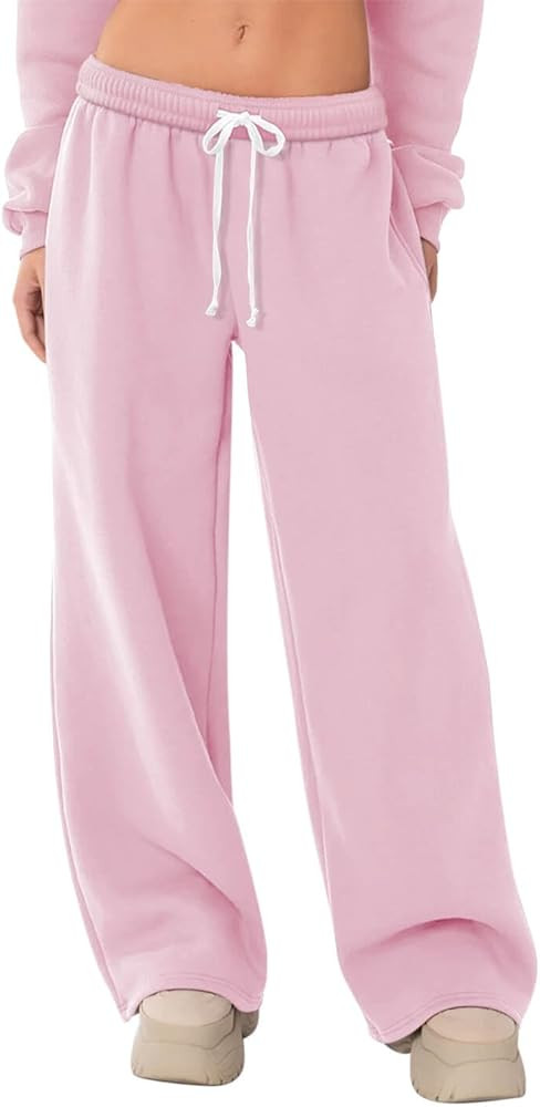 HeSaYep Women's Fleece Lined Sweatpants Wide Leg Thermal Winter Warm Baggy Sweat Pants with Pocke... | Amazon (US)
