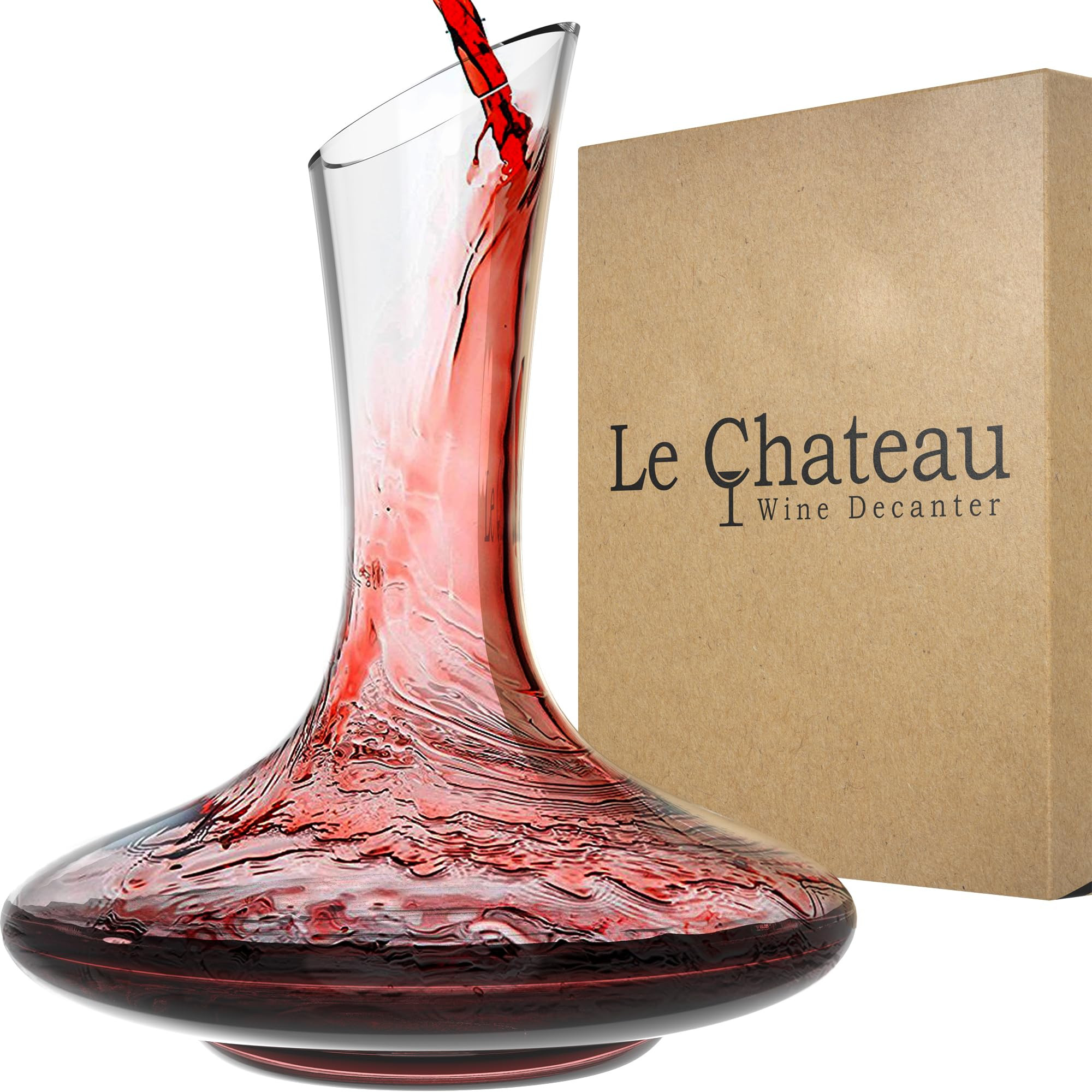 Large Elegant Wine Decanter with Aerator - Hand Blown Lead-Free Crystal Glass Wine Carafe, 750ml ... | Amazon (US)