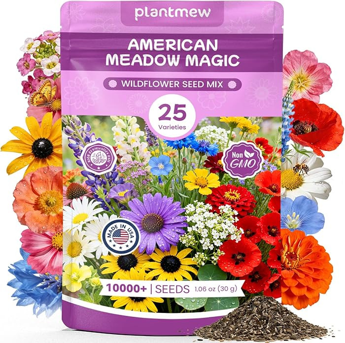 Wildflower Seeds Bulk Mix - 10,000+ Non-GMO Perennial & Annual Seeds - Texas, California & Florid... | Amazon (US)