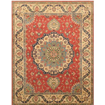One-of-a-Kind Jevon Hand-Knotted Kazak Red/Ivory/Beige 8' x 10'3" Wool Area Rug | Wayfair North America