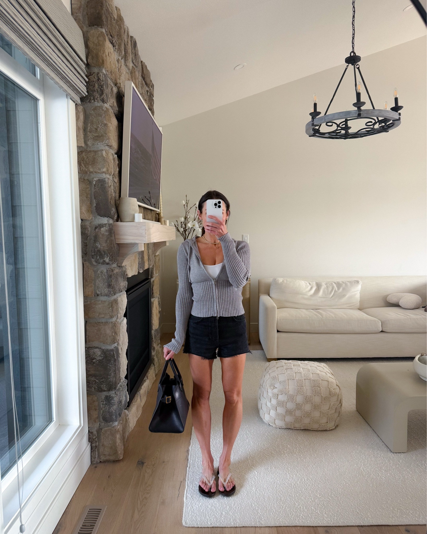 Summer morning outfit with black denim shorts and jelly sandals

I’m always looking for lighter sweaters for summer mornings and this one is perfect for all seasons. 

Bag is from the row but shared another optionn

#LTKSummerEdit #LTKShoeCrush #LTKStyleTip