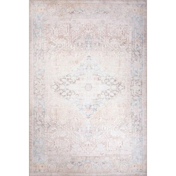 Beige/Blue Indoor/Outdoor Rug | Wayfair North America