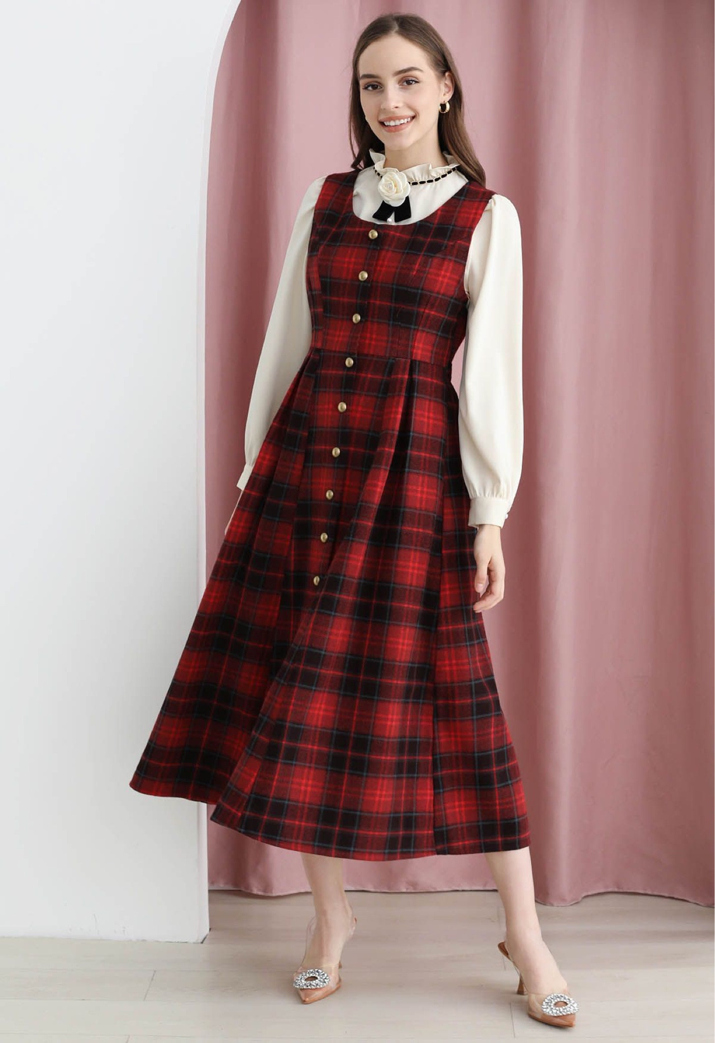 Adorable red plaid midi dress for the holidays- holiday outfit 

#LTKSeasonal #LTKfindsunder100 #LTKHoliday