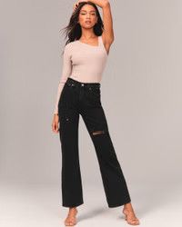 Women's High Rise 90s Relaxed Jean  | Abercrombie Jeans | Black Jeans | Abercrombie & Fitch (US)