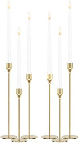 PNAVMG Gold Candle Holders Candlestick Holders for Taper Candles, Set of 6 Modern Decorative Cand... | Amazon (US)
