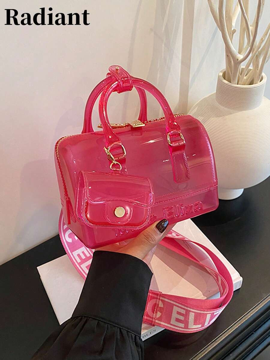 2pcs/Set Transparent Jelly Adjustable Shoulder Bag, Suitable For Travel, School, Work, Office Lad... | SHEIN