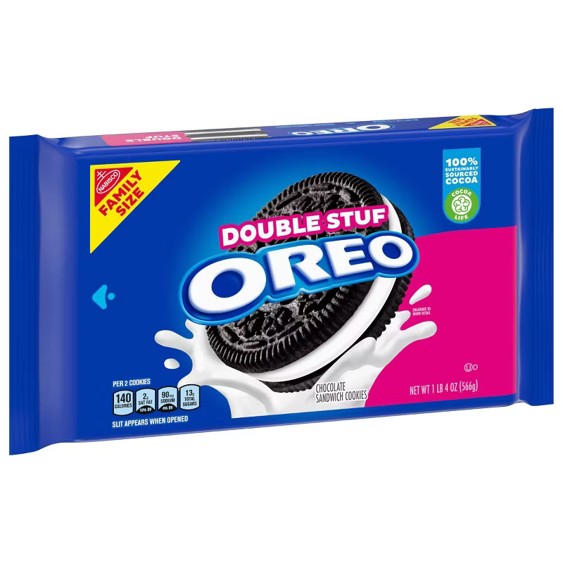 OREO Double Stuf Chocolate Sandwich Cookies Family Size - 20oz | Target
