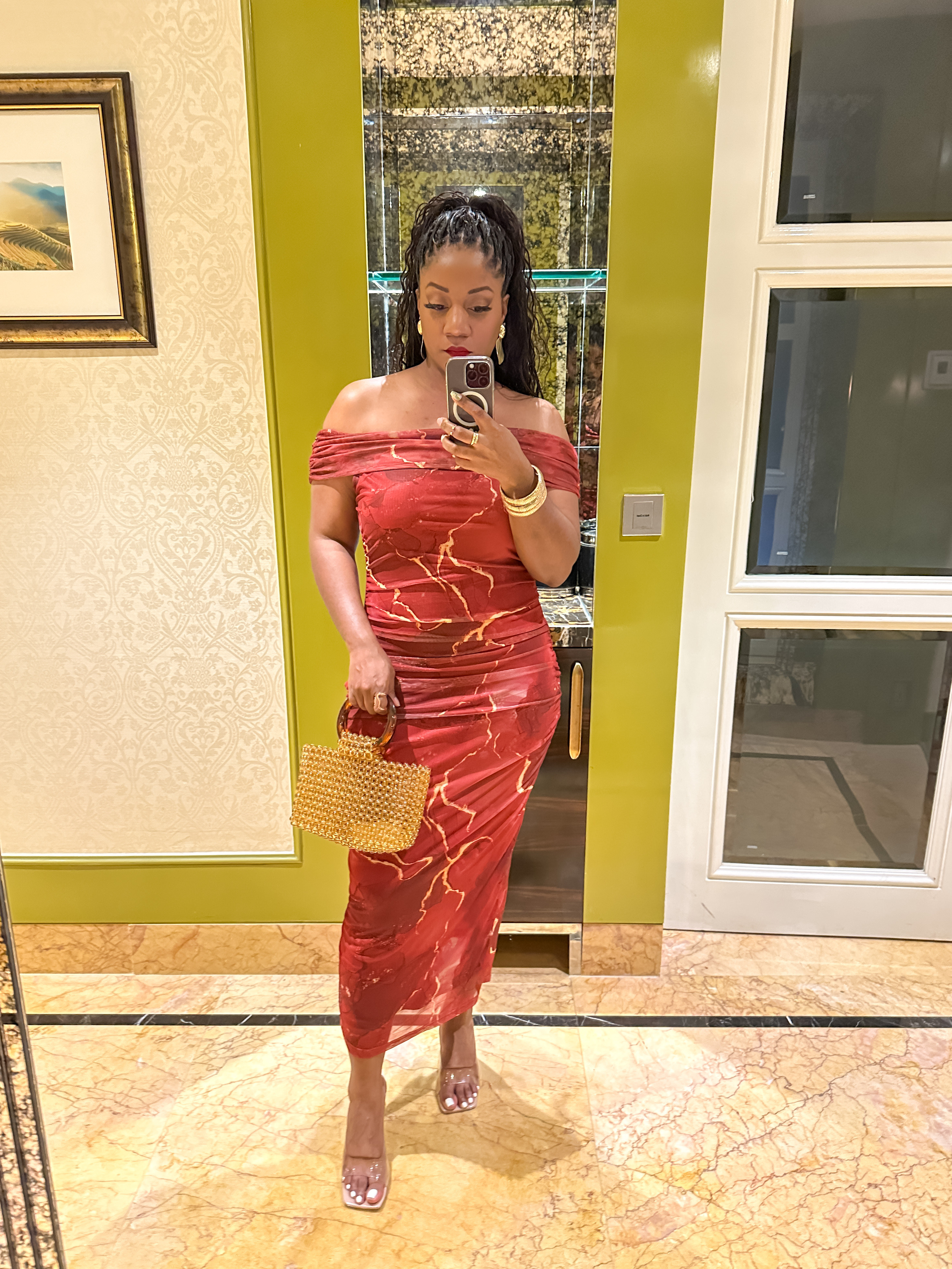 First night dinner outfit in Vietnam! I love this off-shoulder dress. The fit is flattering and the ruched detail is perfect. Wearing size L. 

Amazon fashion / date night outfit / girls night outfit idea / ruched midi dress / dresses with sleeves / Amazon occasion wear / elegant outfit ideas / cocktail dress with sleeves

#LTKFindsUnder50 #LTKMidsize #LTKParties