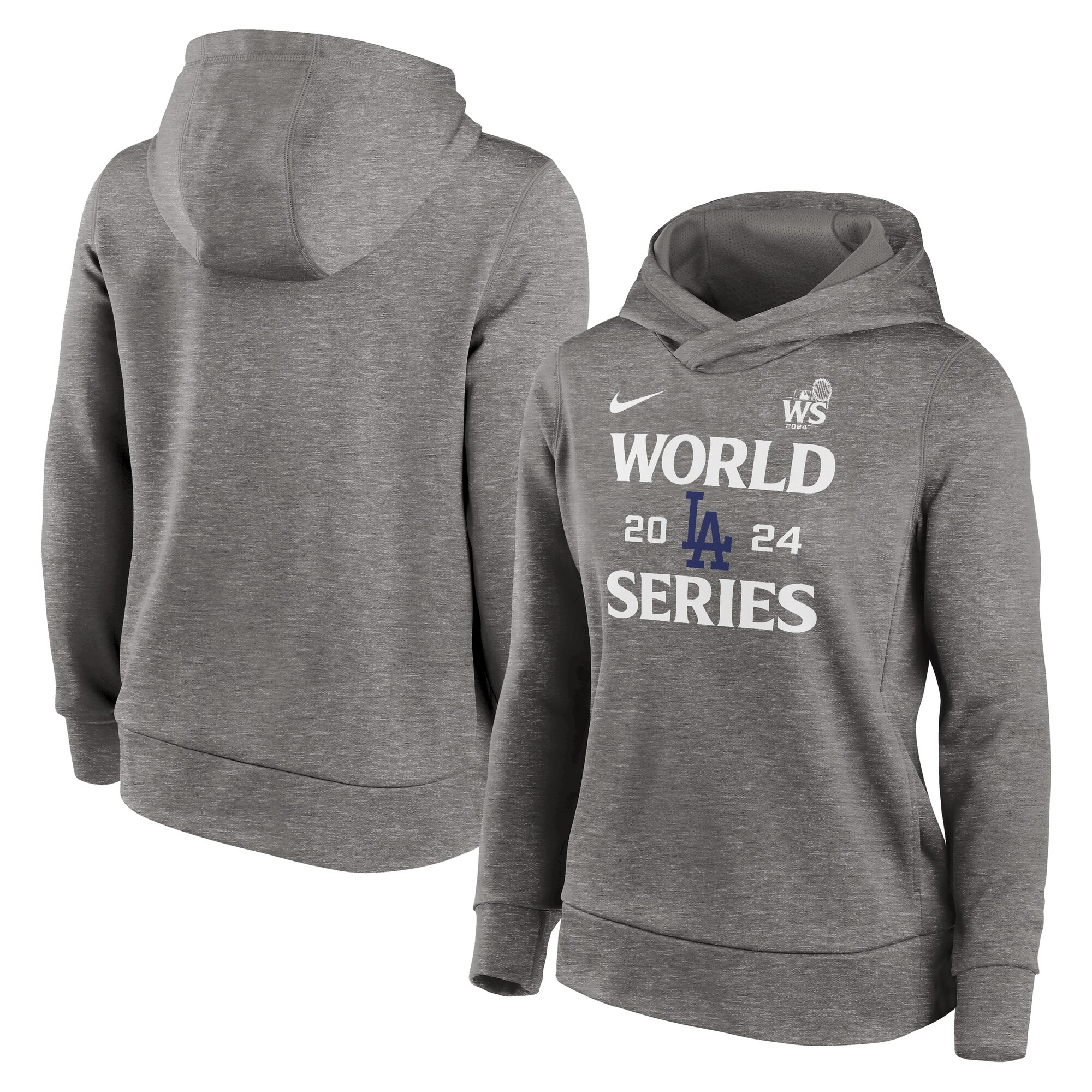 Women's Los Angeles Dodgers  Nike Heather Gray 2024 World Series Authentic Collection Therma Pull... | MLB Shop