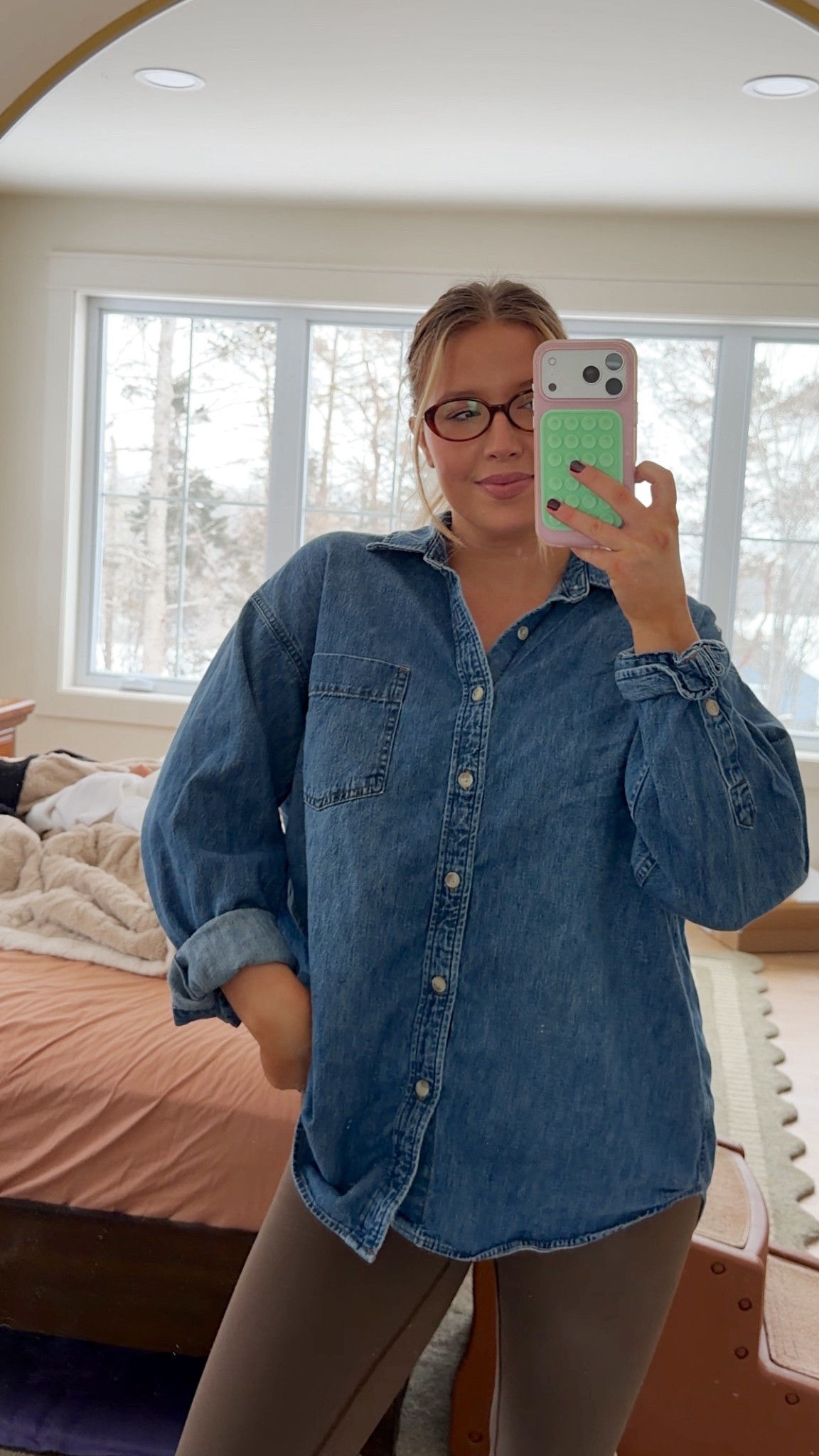 Favourite oversized denim shirt!  I wear medium

#LTKworkwear #LTKwinter #LTKcanada