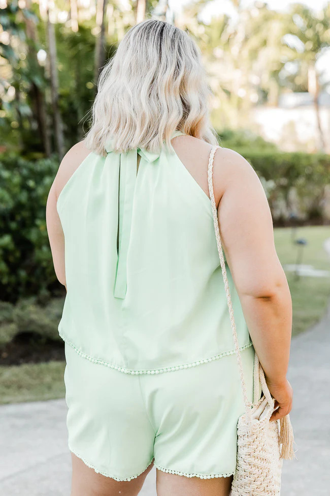 Dare To Indulge Lime Green Halter Romper FINAL SALE | Pink Lily