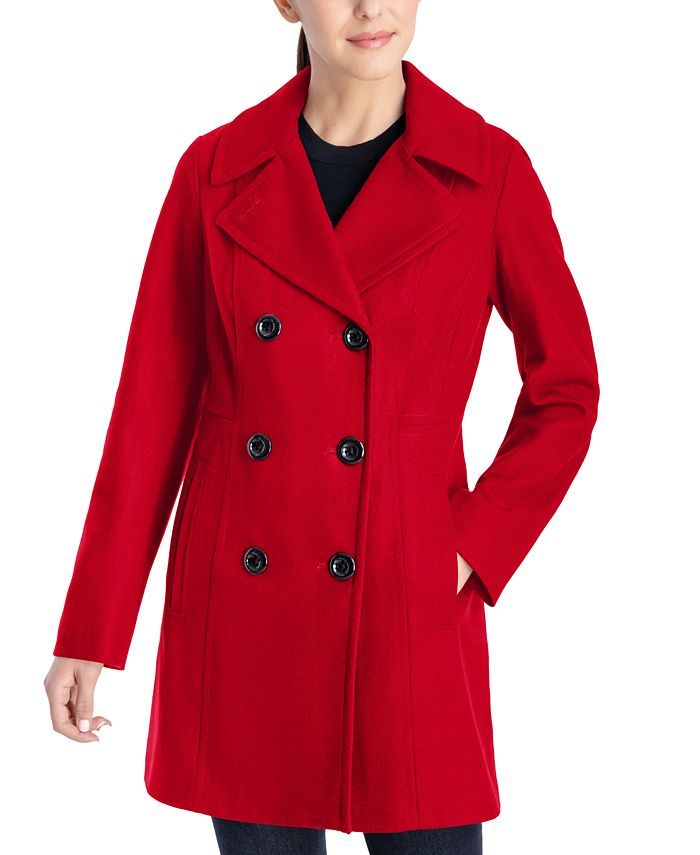 Anne Klein Double-Breasted Peacoat, Created for Macy's & Reviews - Coats & Jackets - Women - Macy... | Macys (US)