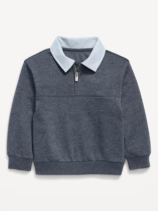 Oversized Unisex Collared Quarter-Zip Sweatshirt for Toddler | Old Navy (US)