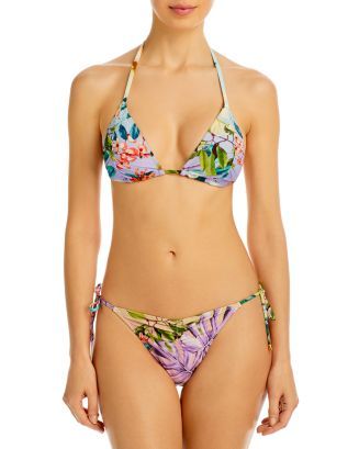 Floral Ruched Triangle Bikini Top & Floral Ruched Side Tie Bikini Bottom | Bloomingdale's (US)