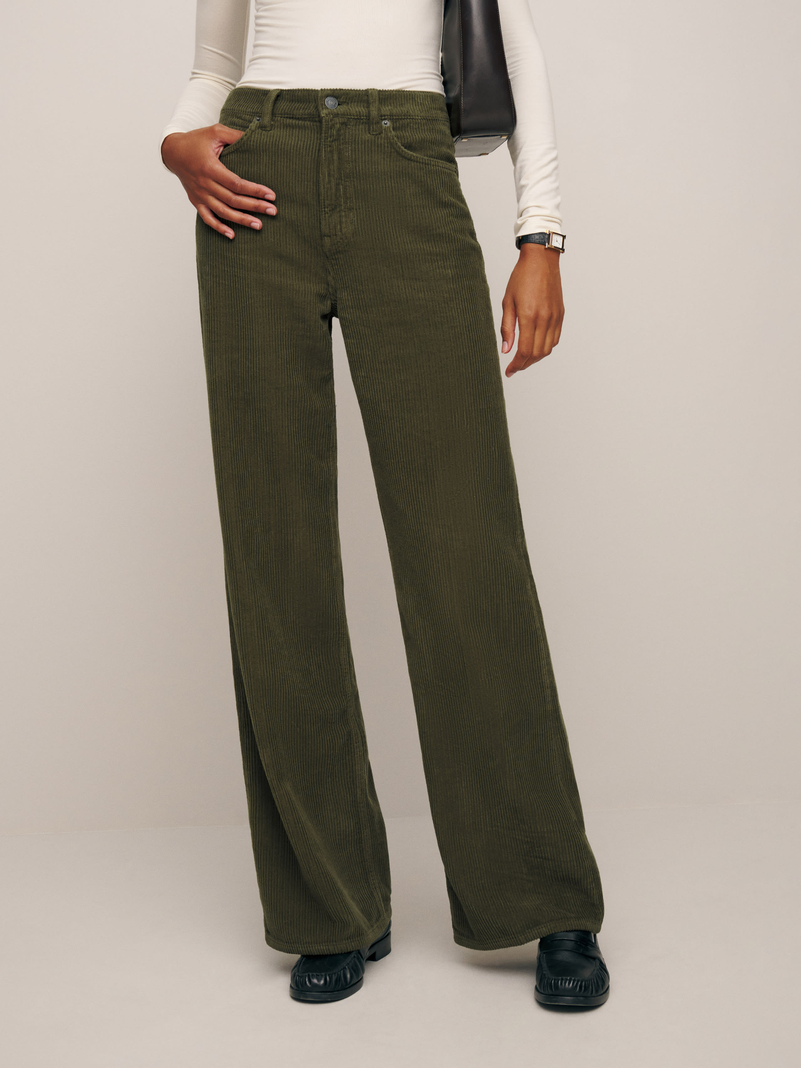 Cary High Rise Slouchy Wide Leg Corduroy Pants | Reformation (Global)