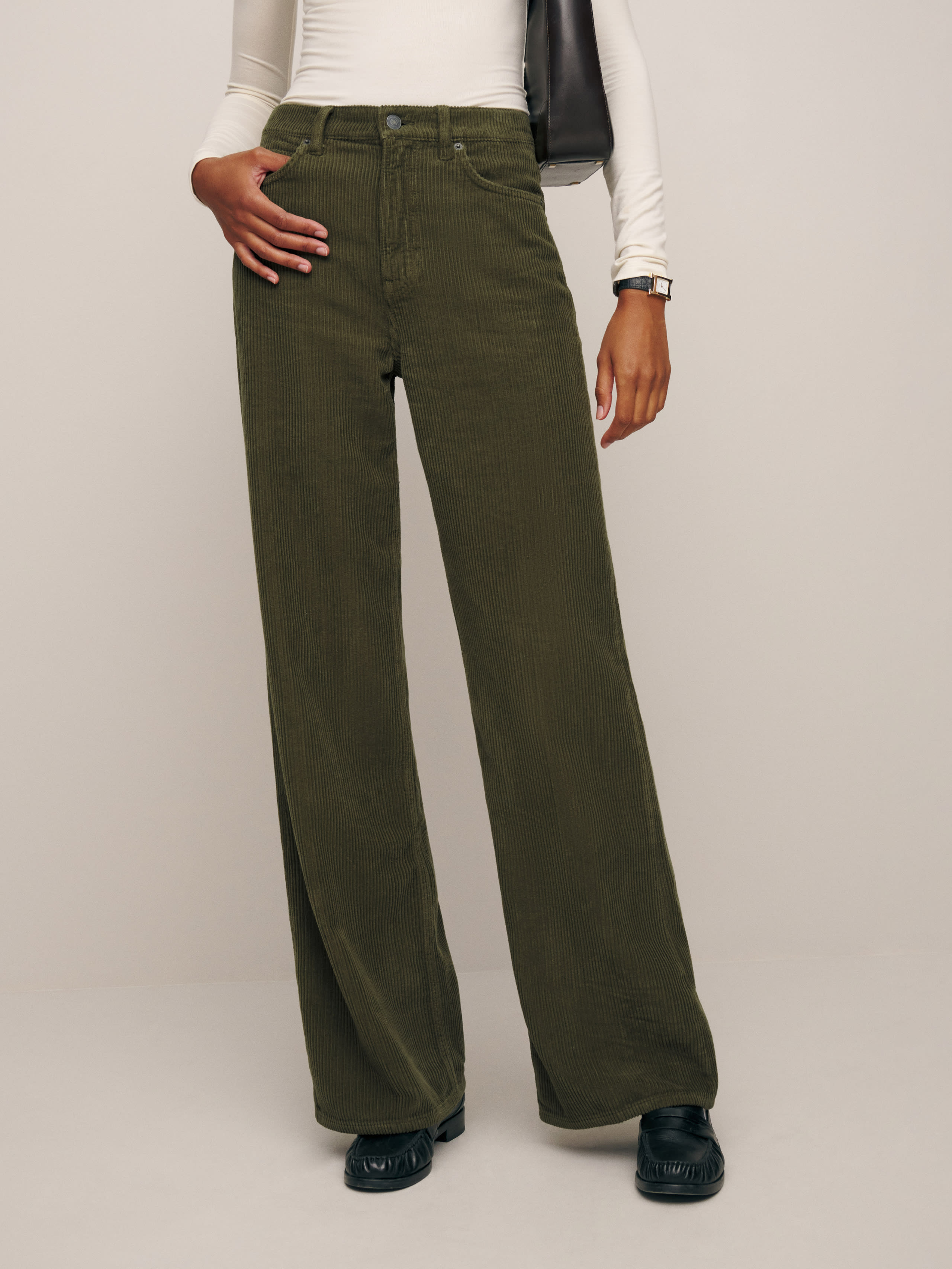 Cary High Rise Slouchy Wide Leg Corduroy Pants | Reformation (US & AU)