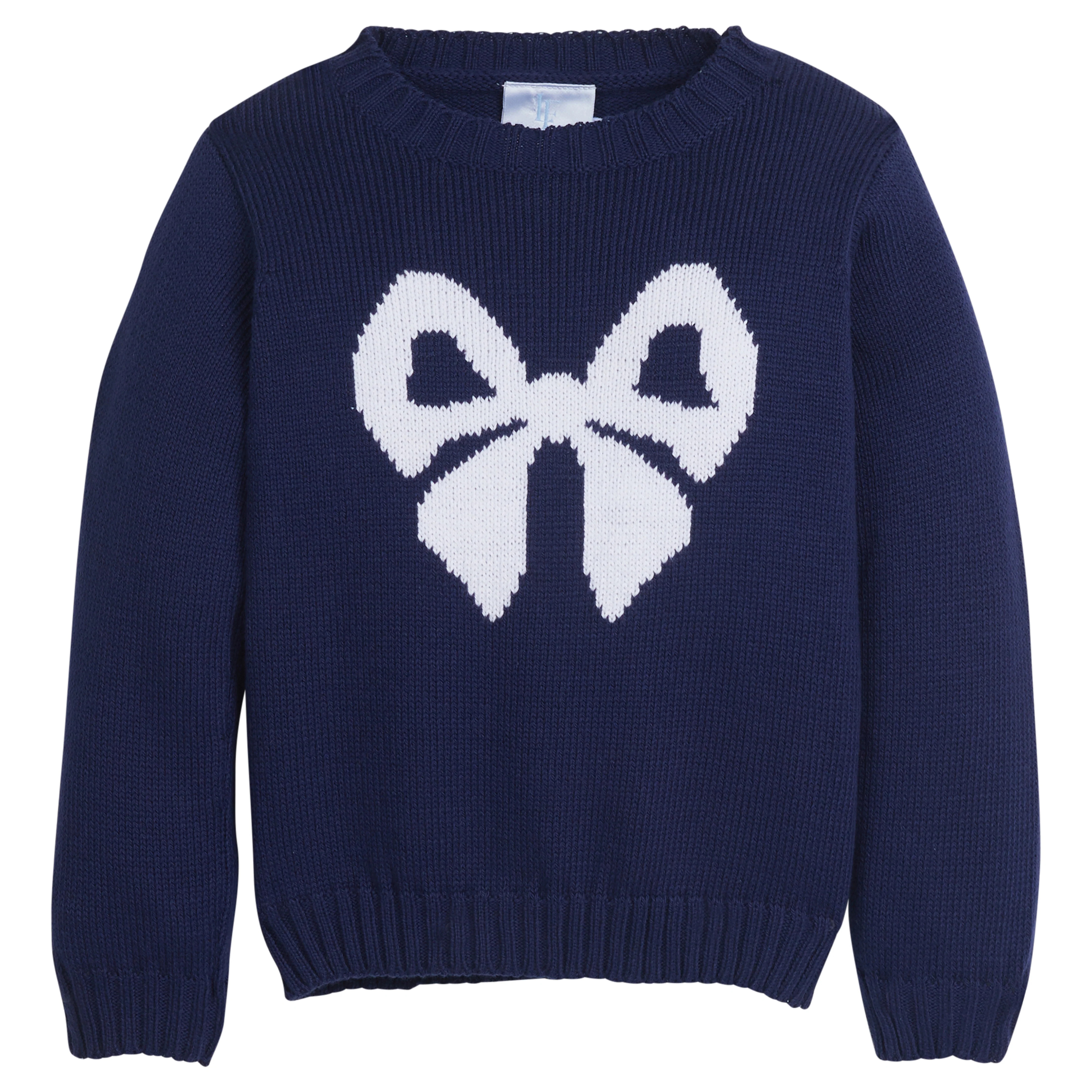 Intarsia Sweater - Navy Bow | Little English