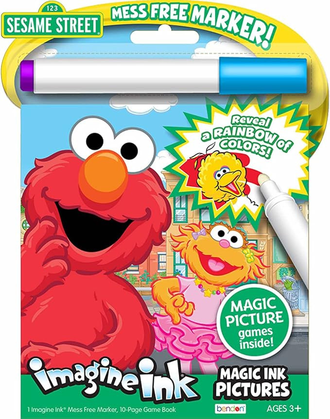 Bendon Sesame Street Elmo Imagine Ink Magic Ink Pictures and Game Book with Mess Free Marker | Amazon (US)