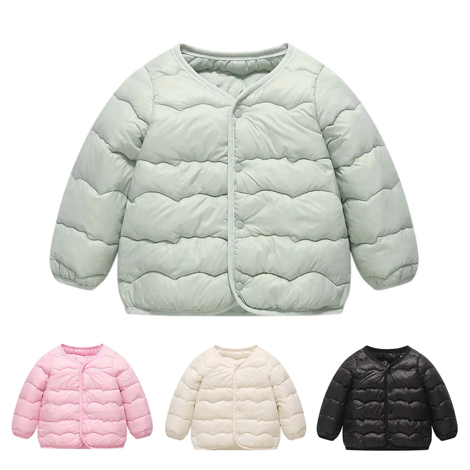 Loopsun Kids Winter Outwear Coats, Toddler Quilted Jackets, Toddler Boys and Girls Casual Solid L... | Walmart (US)