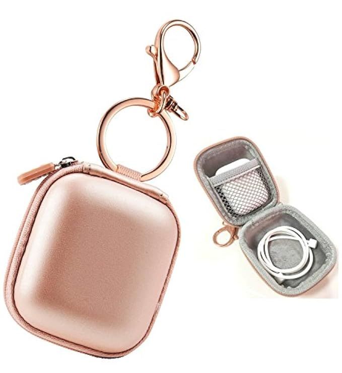 Airpods Case Keychain, AirPod Charging Protective Case, Earbud Case, PU Leather Hard case, Portable  | Amazon (US)