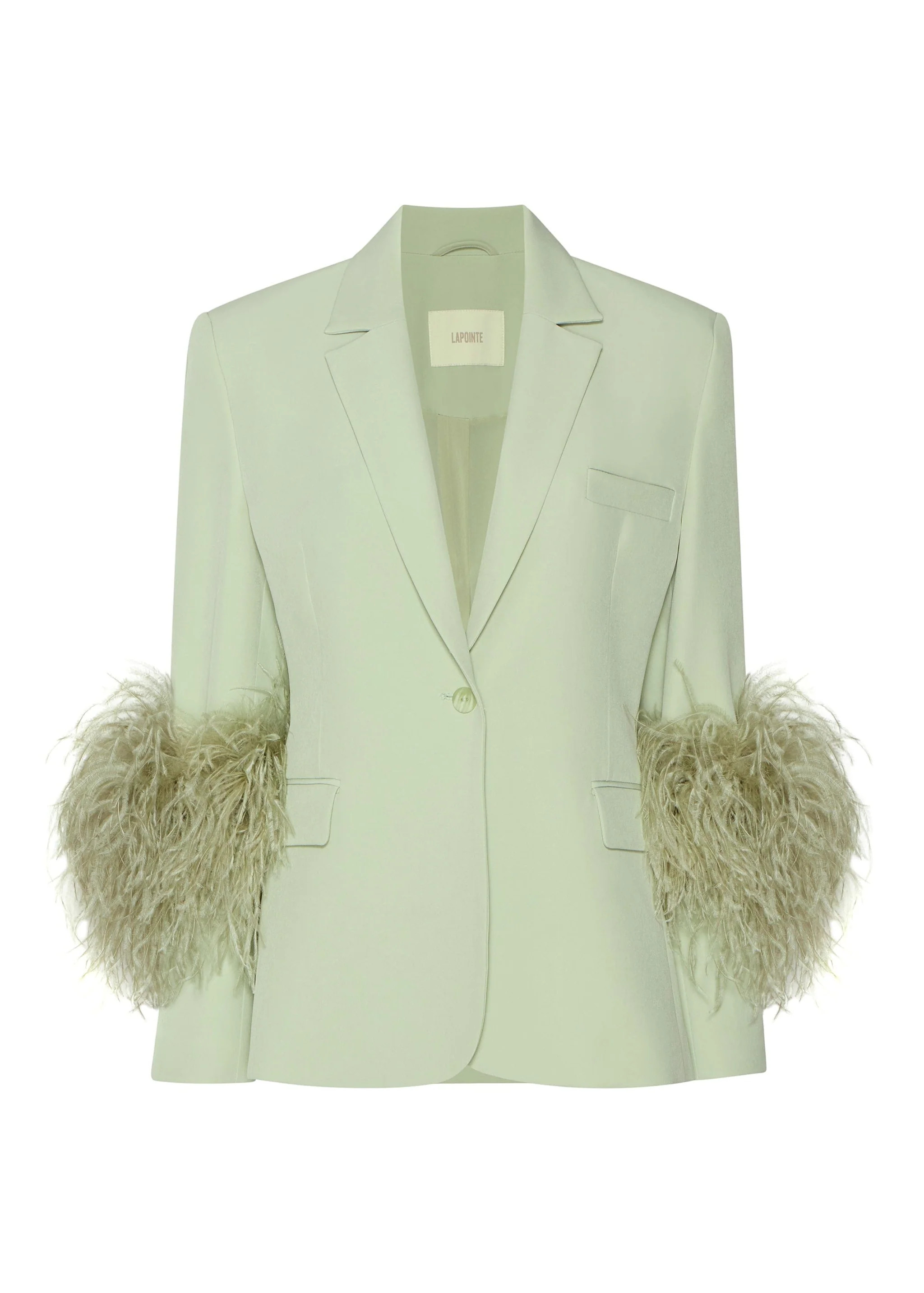 Broad Shoulder Blazer With Feathers | LAPOINTE