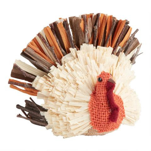 Mini Natural Fiber Thanksgiving Turkey Decor | World Market