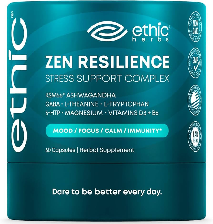 Zen Shield - KSM-66 Ashwagandha Capsules with L Theanine, GABA and L Tryptophan, Magnesium, 5-HTP... | Amazon (US)