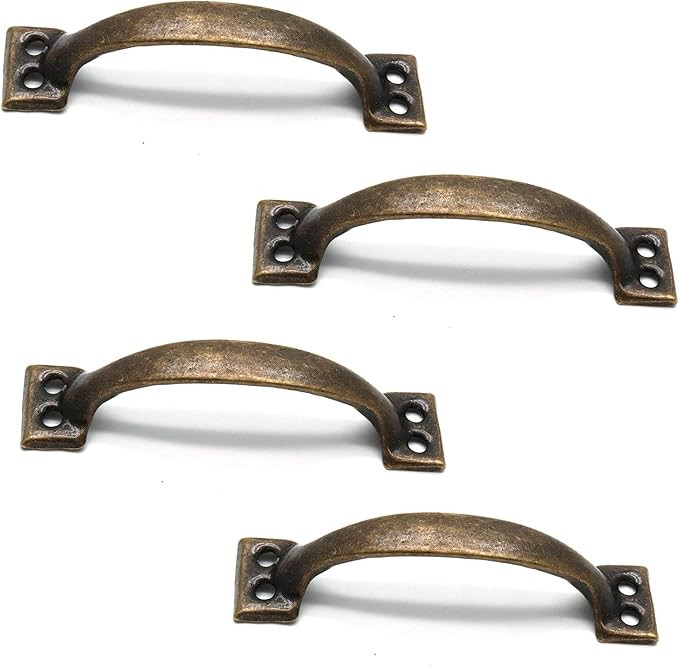 HONJIE Pull Handles Vintage Style Barn Door Grab Handle Bronze Tone (Pack of 4) | Amazon (US)