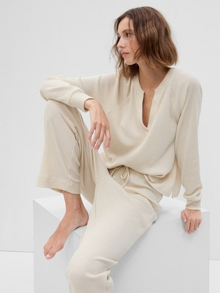 Waffle Split-Neck PJ Top | Gap (US)