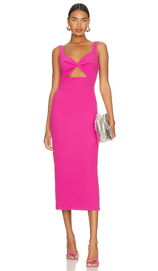 Maja Midi Dress in Pop Pink | Revolve Clothing (Global)