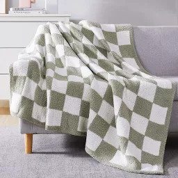 Aoibox Checkered Throw Blanket, Sage Green Soft Cozy Fluffy Hand Made Blanket for Couch, Sofa, Ch... | Target