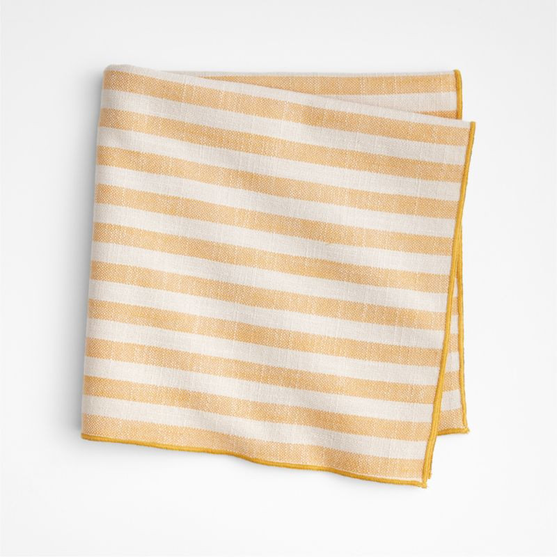 Merrow Stitch Yellow Stripe Napkin + Reviews | Crate & Barrel | Crate & Barrel