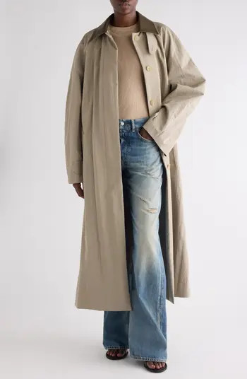 Belted Technical Cotton & Nylon Trench Coat | Nordstrom