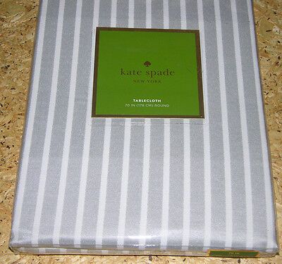 Kate Spade HARBOUR DRIVE PLATINUM Grey & White Stripe 70" Round Tablecloth--NWT  | eBay | eBay AU