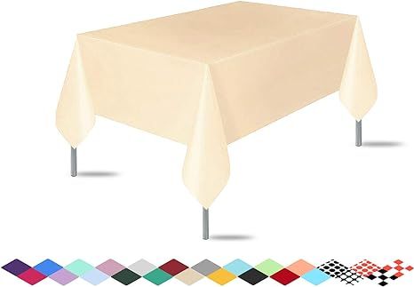3 Pack Premium Disposable Plastic Gold Tablecloth (54"x 108") ， Rectangle Table Cover for Weddi... | Amazon (US)