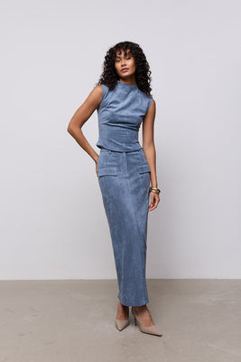 Faux Suede Maxi Skirt | Odd Muse