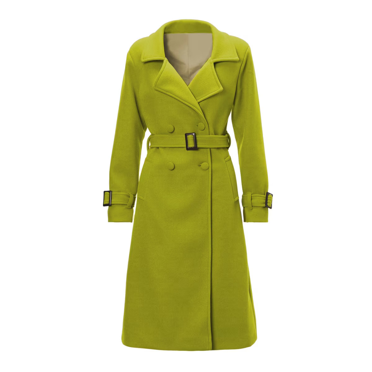 Lime Double Breasted Slim Coat | Wolf & Badger (US)