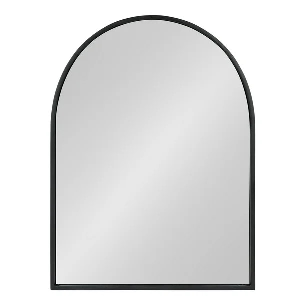 Kate and Laurel Valenti Metal Frame Arch Wall Mirror, Black, 24x32 | Walmart (US)