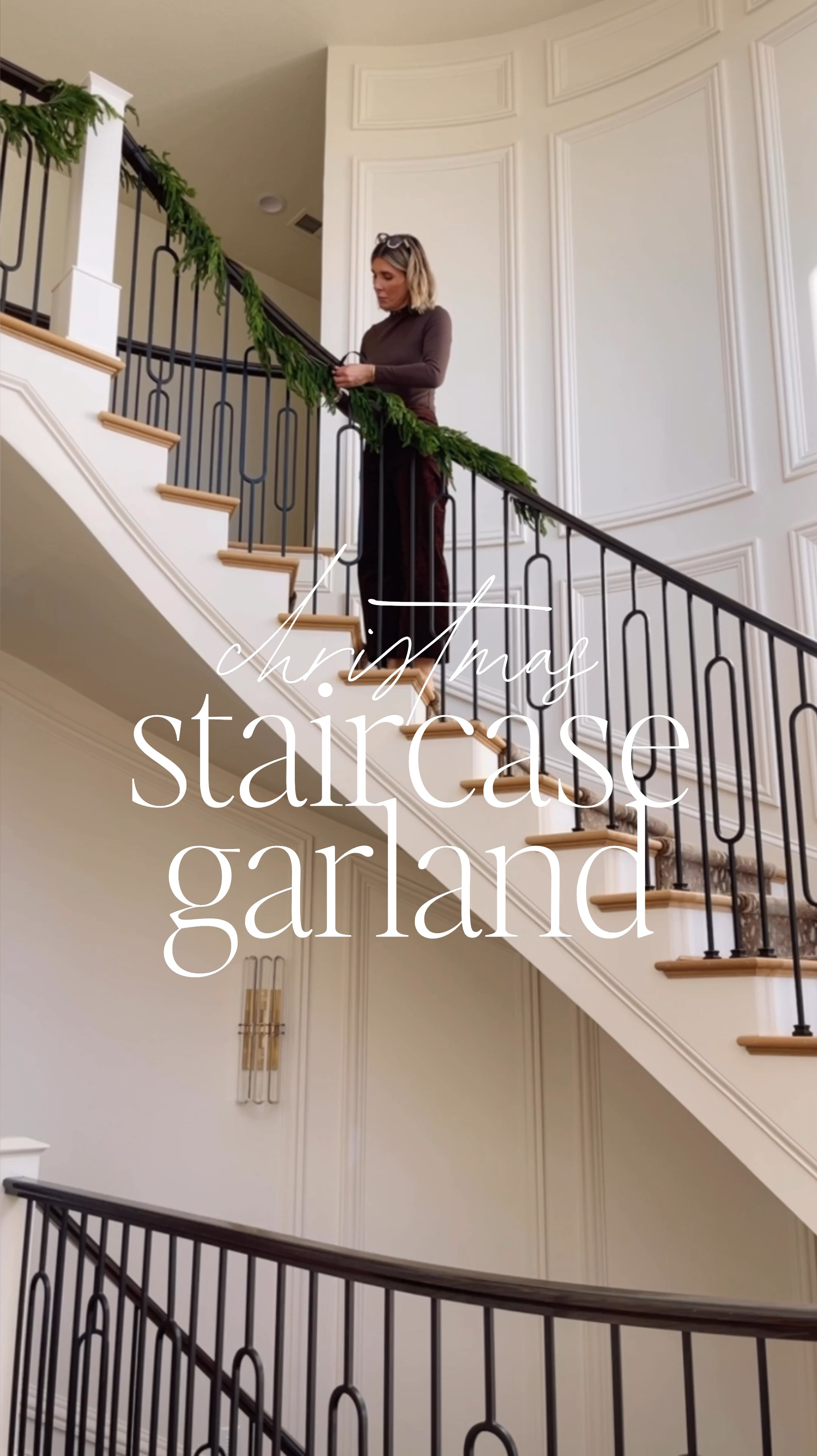 Christmas staircase garland and ribbon. Also linking my Velcro zip ties. 