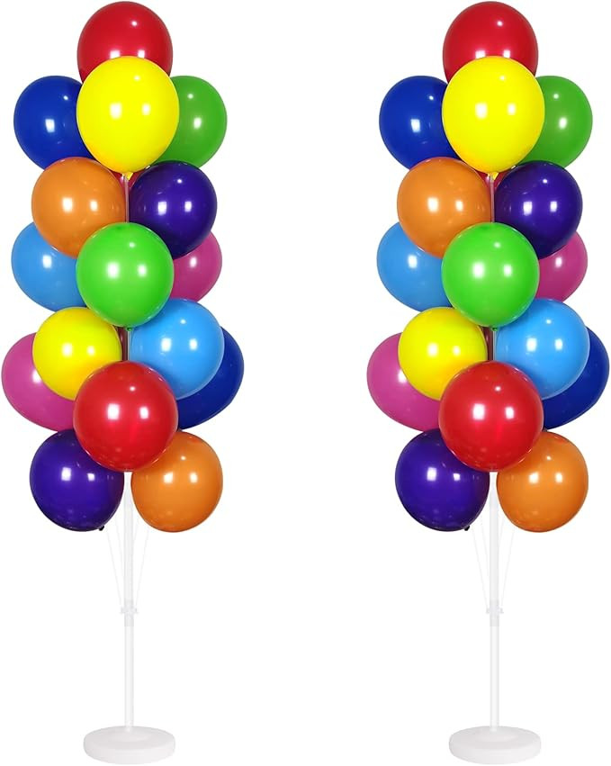 Balloon Column Kit Set of 2 With Balloons Assorted Color - Balloon Stand with Base&Pole,Balloon T... | Amazon (US)