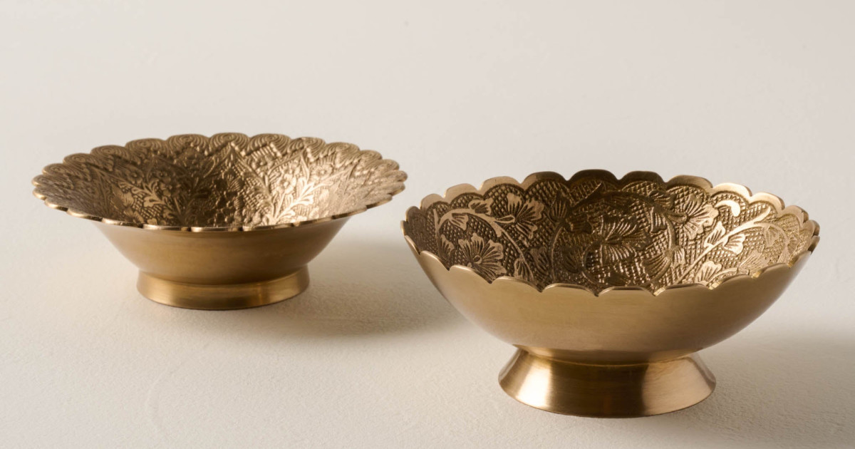 Etched Brass Dish Set of 2 | Magnolia