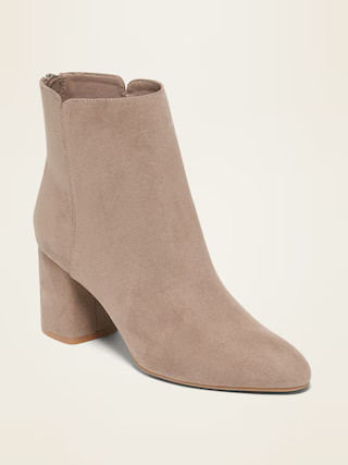 Faux-Suede High-Heel Booties for Women | Old Navy (US)