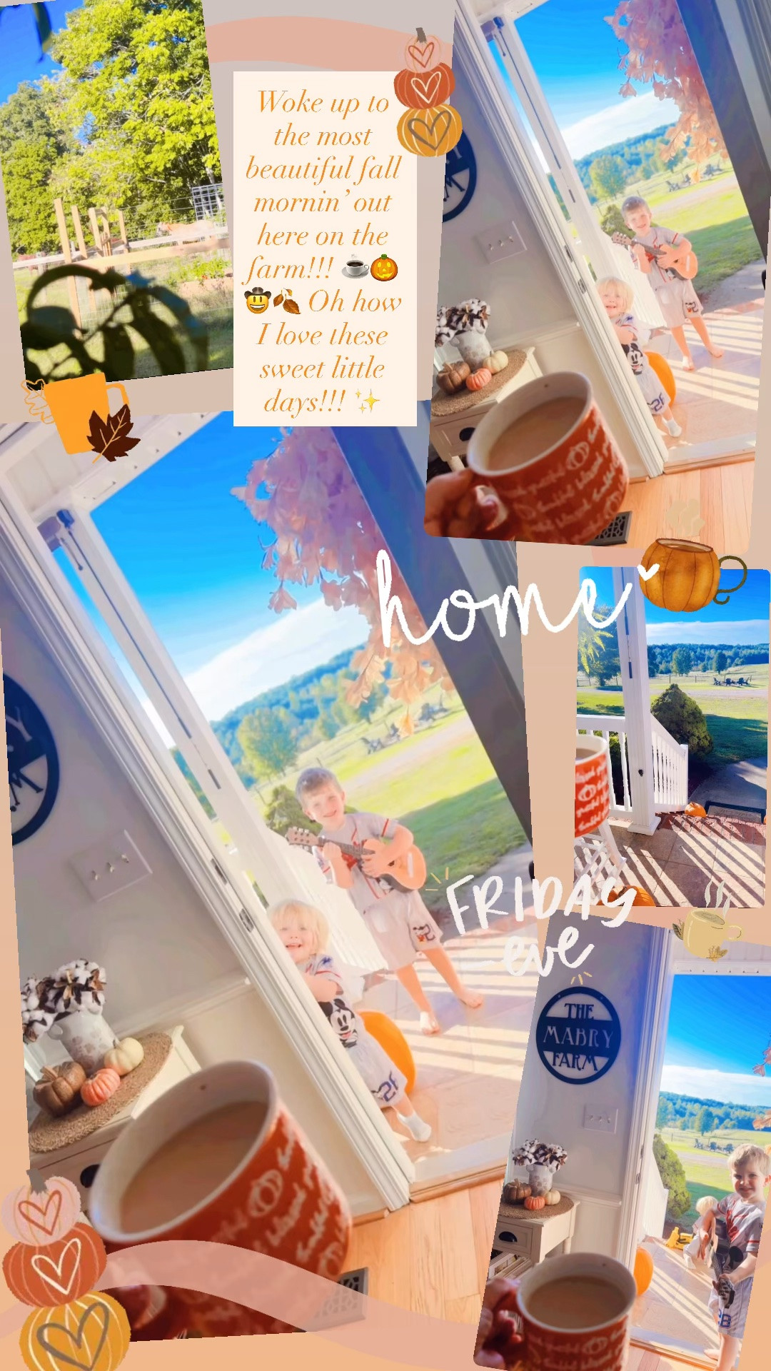 Woke up to the most beautiful fall mornin’ out here on the farm!!! ☕️🎃🤠🍂 Oh how I love these sweet little days!!! ✨