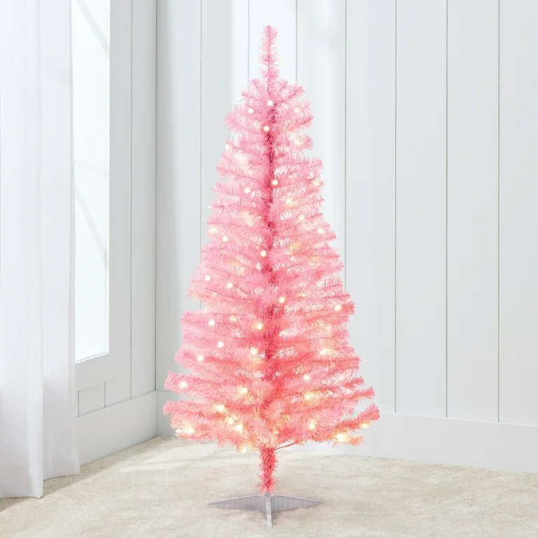 Best Choice Products 4ft Prelit Colored Christmas Tree, Artificial Tree Holiday Decor w/ LED Ligh... | Walmart (US)