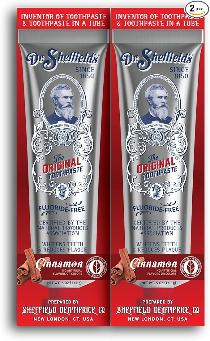 Dr. Sheffield’s Certified Natural Toothpaste (Cinnamon) - Great Tasting, Fluoride Free Toothpas... | Amazon (US)