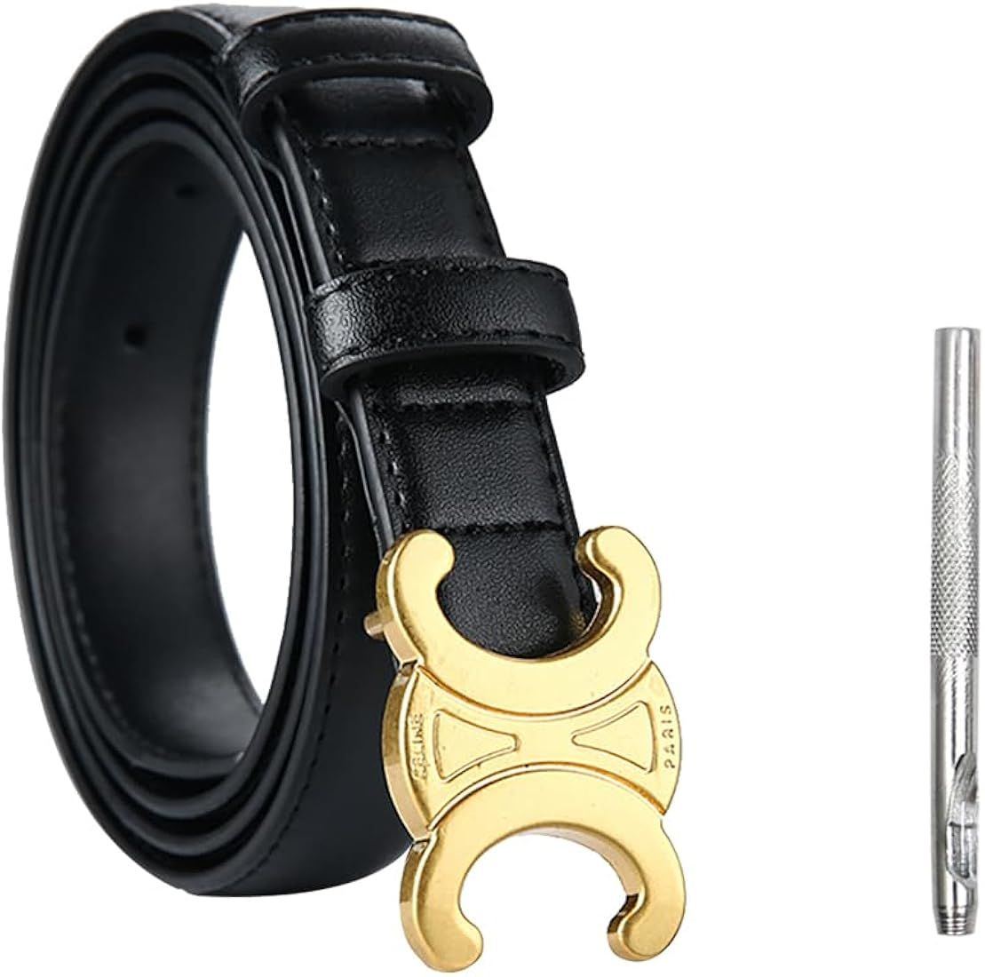 baizhong womens belt for jeans belts Women's belt fashion hollow buckle belt leather belt for jeans  | Amazon (UK)