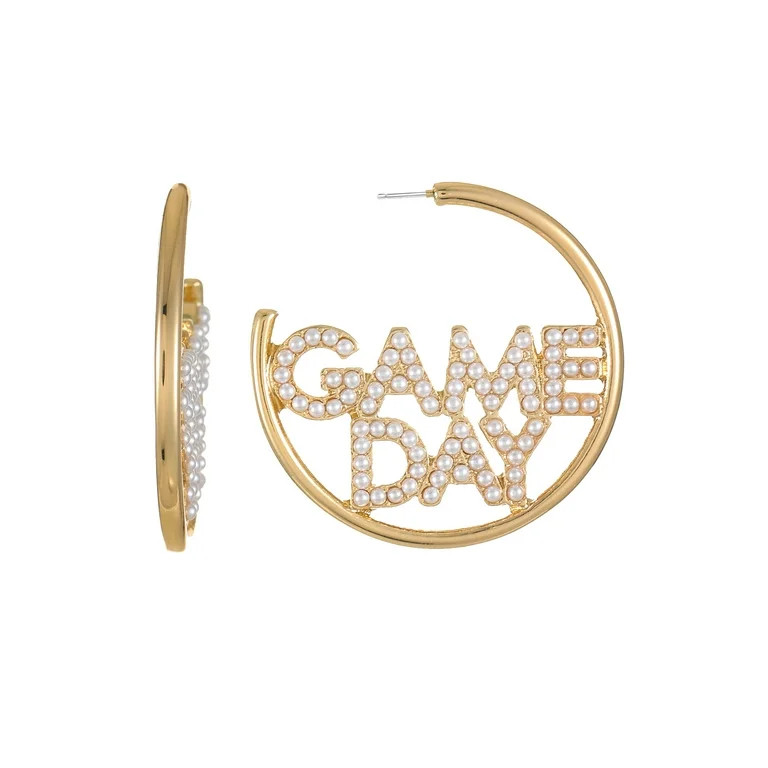 Packed Party Women's Sparkly Game Day Hoop Earrings, 1 Pair | Walmart (US)