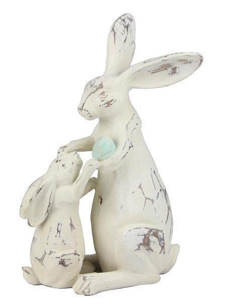 Antique White Washed Bunny Mother & Baby | The Nested Fig