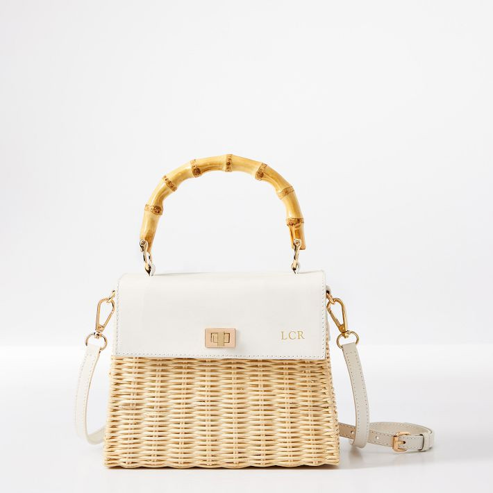 Bamboo Wicker Crossbody Bag | Mark and Graham